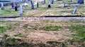 Before the volunteers got to work at Latheron cemetery grass cuttings were abundant throughout the area.