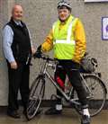 Jim makes landmark cycle ride to work