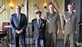 From left, Ireneusz Truszkowski consul general at Polish embassy, Richard Polanski wearing his honorary naval hat, Polish defence attaché Colonel Mieczysław Malec and Polish warrant officer Krzysztof Stolarczyk. Picture: DGS