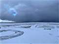 Wick airport had to close until the runway could be cleared of snow yesterday.