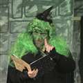 Andreas Hurfurt as the wicked witch, casting evil spells. Picture: Jim A Johnston