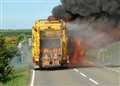 Lorry blaze scare for refuse workers