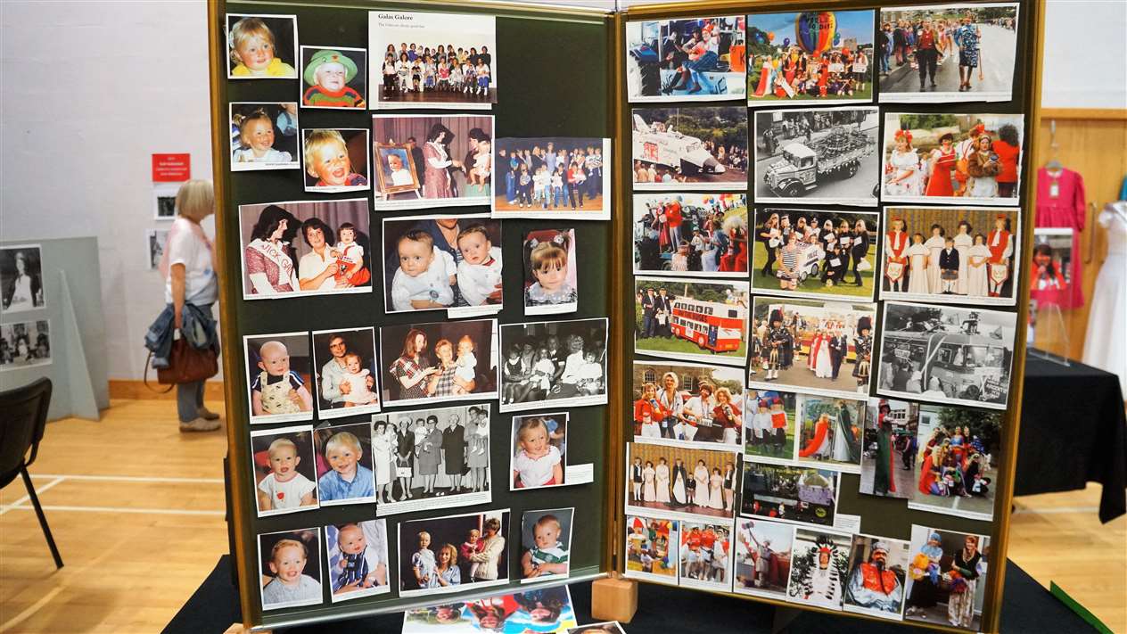 Pictures at an exhibition. A huge array of photos and artefacts related to Wick's gala queens and herring queens was put together by staff at Pulteneytown People's Project for the one-day show. Picture: DGS