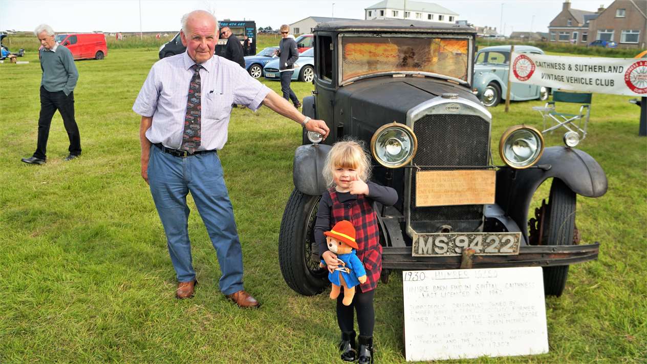 George Sutherland from Edderton with his 1930 Humber that once belonged to the previous owner of the Castle of Mey. The new King was delighted to see the vintage car. Picture: DGS