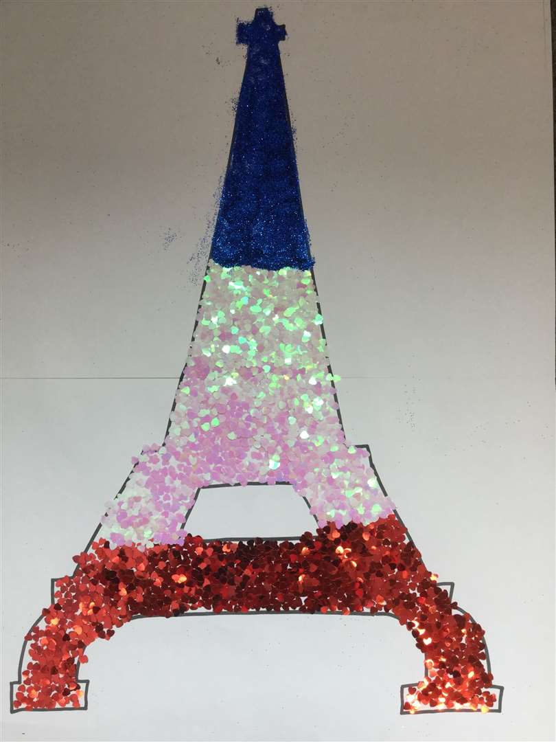 P5/6 pupils' version of the Eiffel Tower.