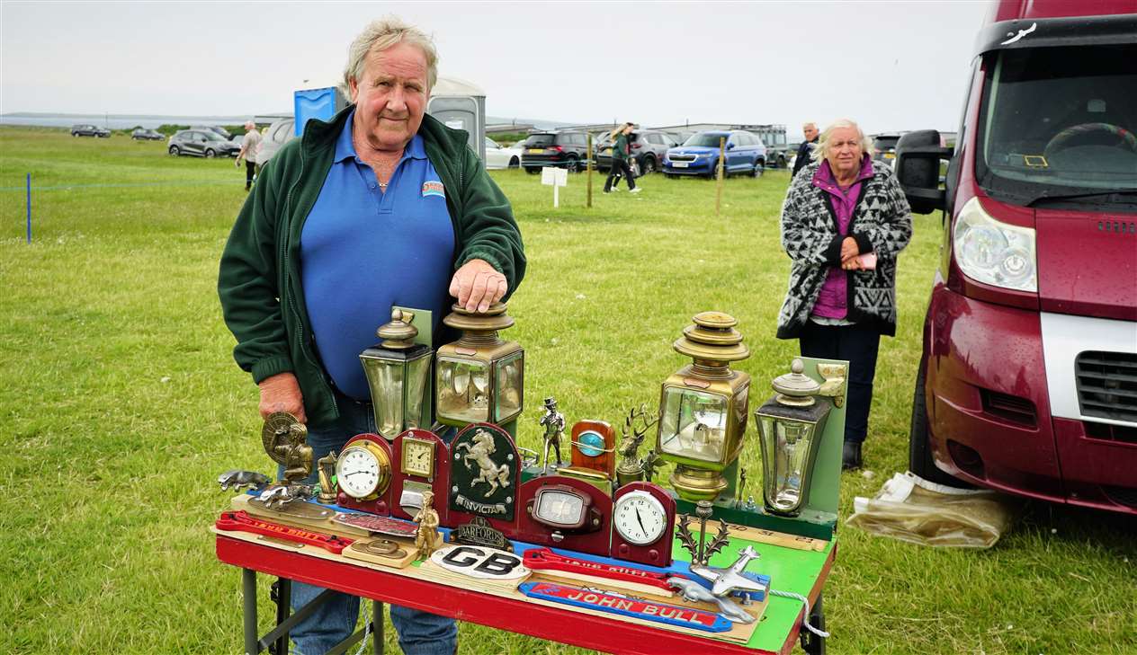 Meirion Owen had travelled from Wales with his collection of vehicle memorabilia. Picture: DGS