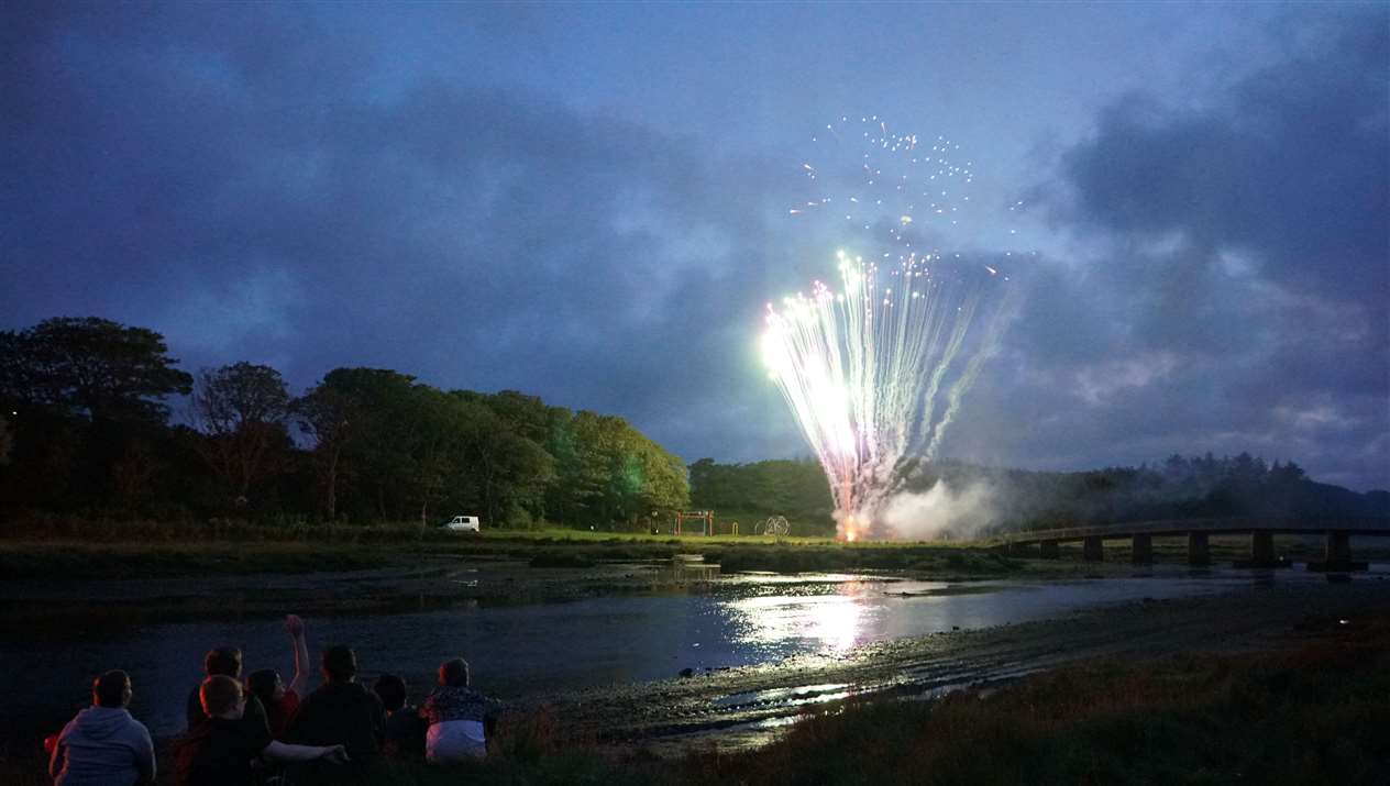 The fireworks display was on the south side of the river and cordoned off for safety reasons.
