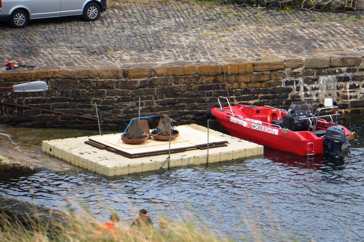 A pontoon has been built by the special effects team in Keiss harbour for use in The Crown episode about the assassination of Lord Mountbatten.