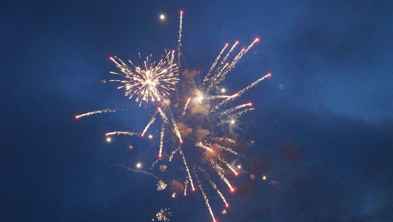 The annual fireworks display was a beautiful spectacle of sparkling colour.