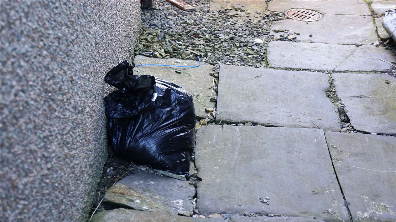 Numerous reports of fly-tipping have been reported to the paper like this bag of rubbish at Smith Terrace in Wick. Picture: DGS
