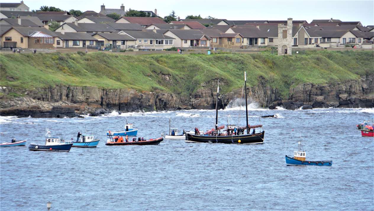 A flotilla of other boats accompanied the Isabella Fortuna. Picture: David G Scott