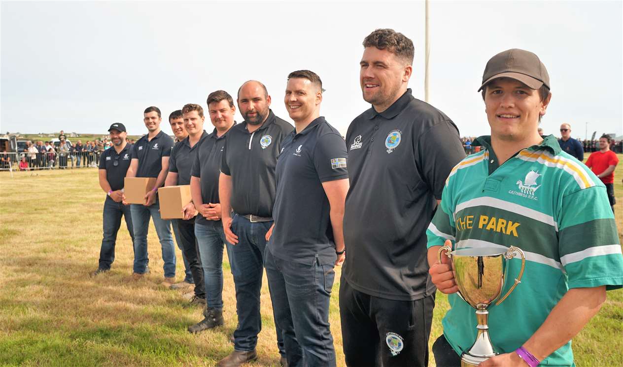 Caithness Rugby Club won the tug of war. Scott Webster said the King was very pleasant and interested in what they were all doing. Picture: DGS