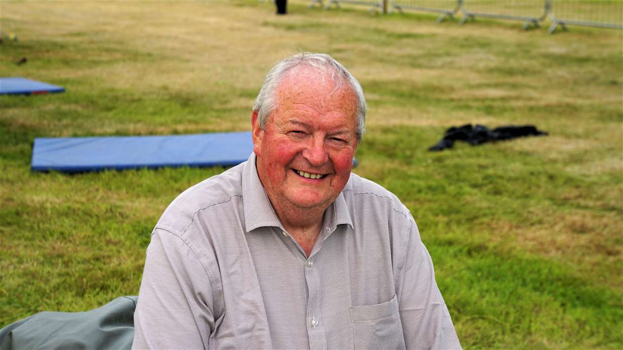 Local businessman Walter Mowat from John O'Groats. Walter supplied a bouncy castle for kids to play on. It was exactly 50 years ago that he applied for planning permission for the iconic First and Last shop next to the harbour. Picture: DGS