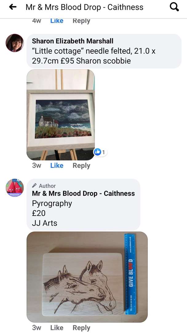 Some of the art shared online to be auctioned off.
