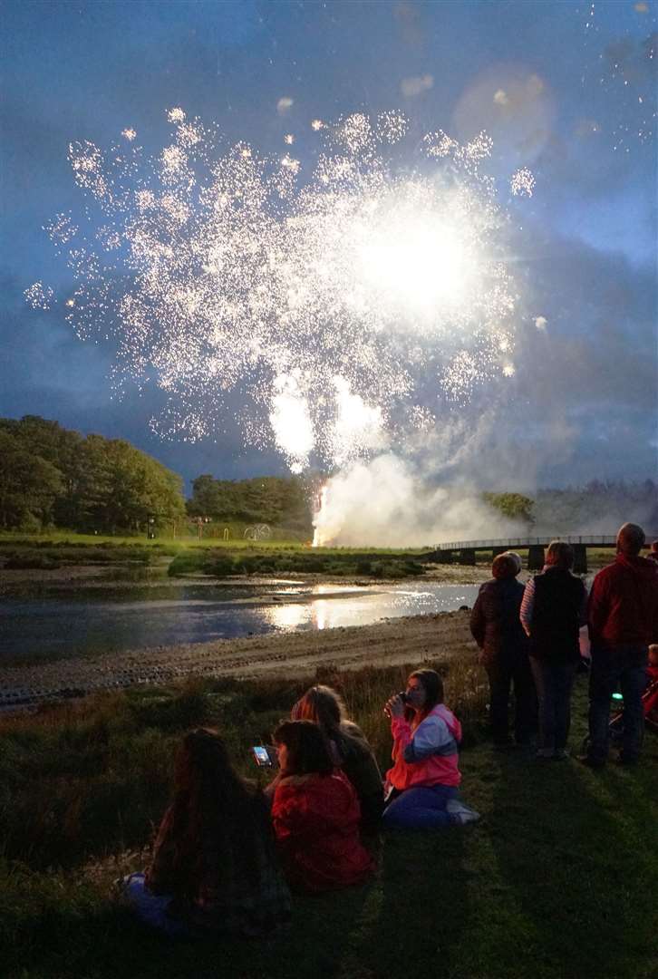 The fireworks display comes to its finale with a great explosion of light and sound.