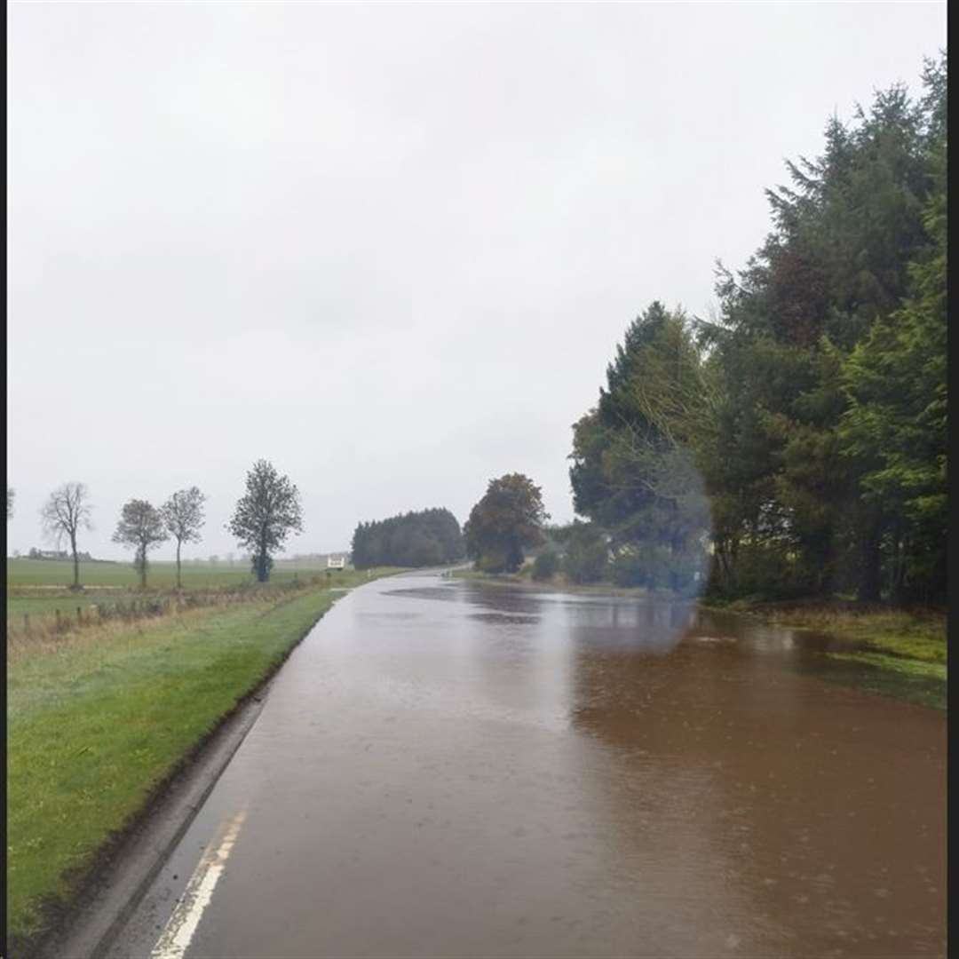 The A9 was blocked at Tomich in Easter Ross by flooding during Storm Babet. Picture: Bear Scotland