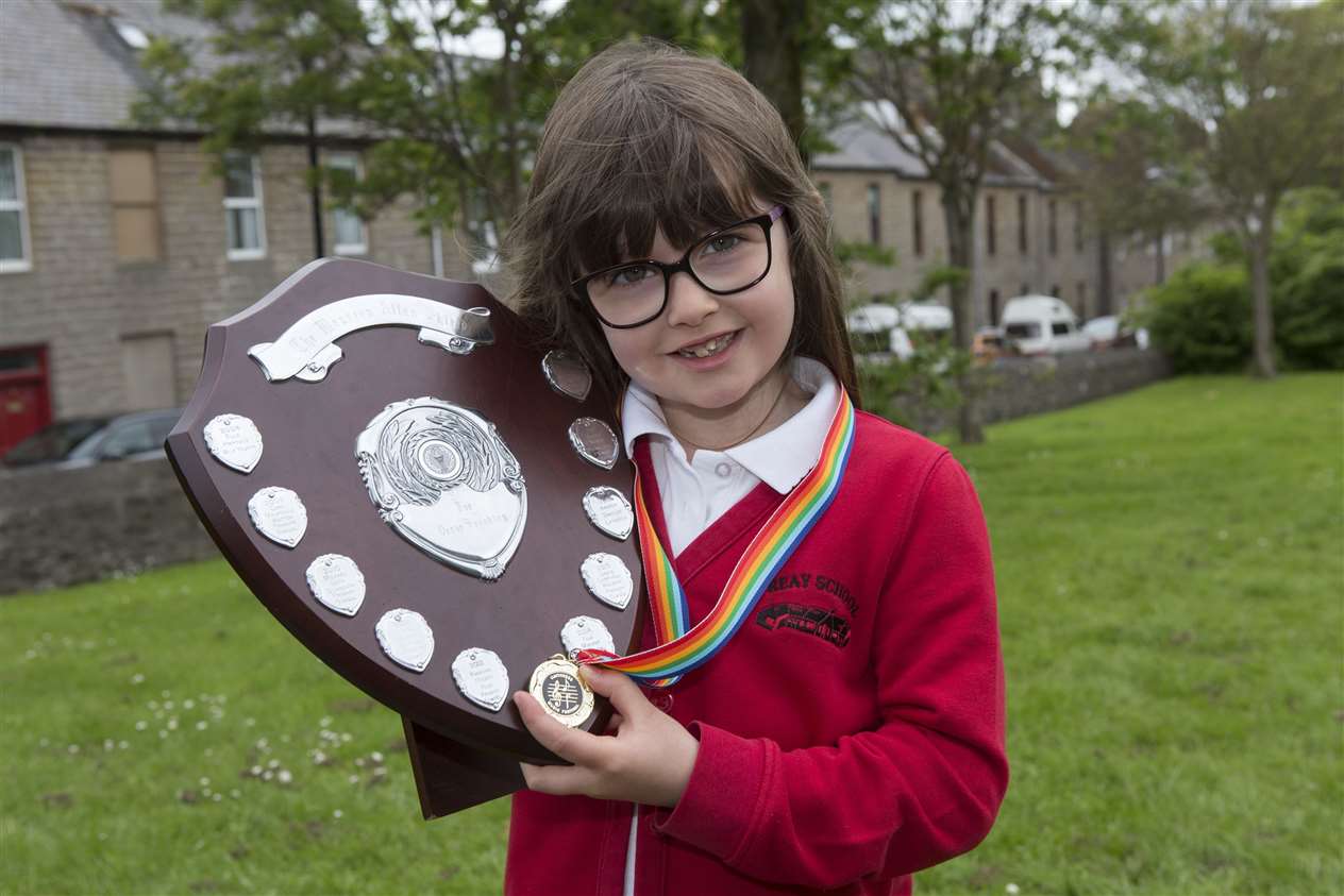 Taylor Sutherland, Reay, won the Maureen Allen Shield for verse speaking, P2.
