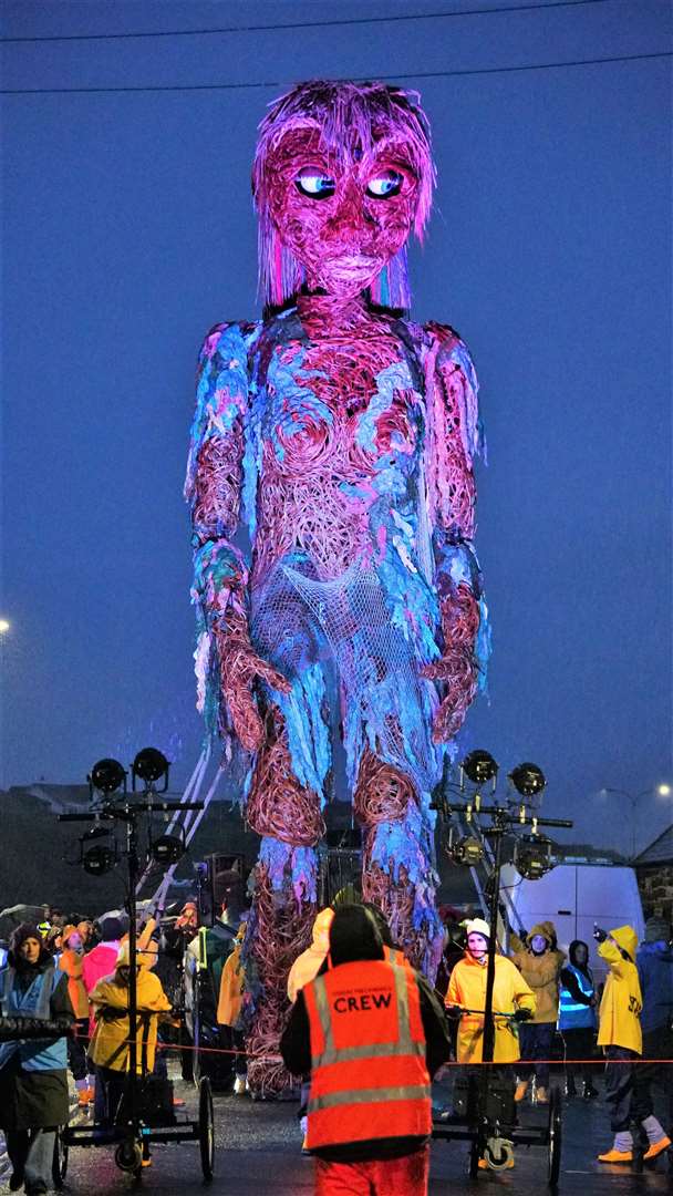 Storm puppet procession through Wick for the Northern Lights festival. Picture: DGS