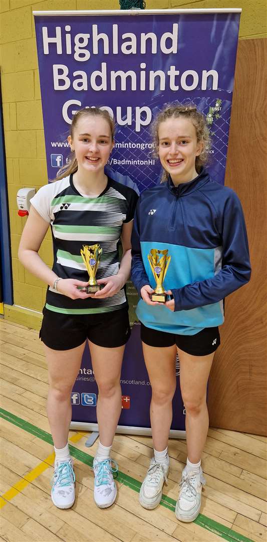 Ladies' doubles winners Shannon Leslie and Gemma Foulis.
