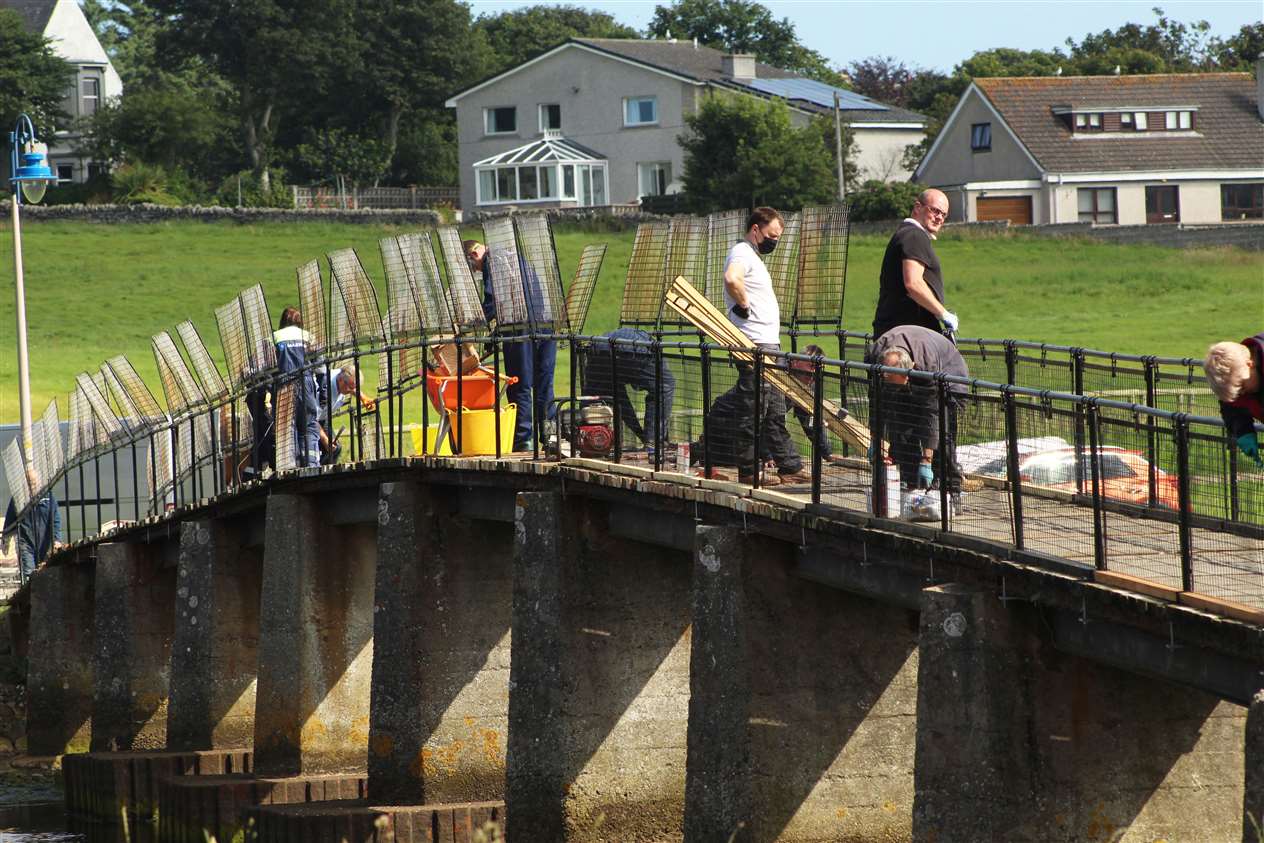 Hard at work on Saturday morning, some of the volunteers from Wick Paths Group. Picture: Alan Hendry