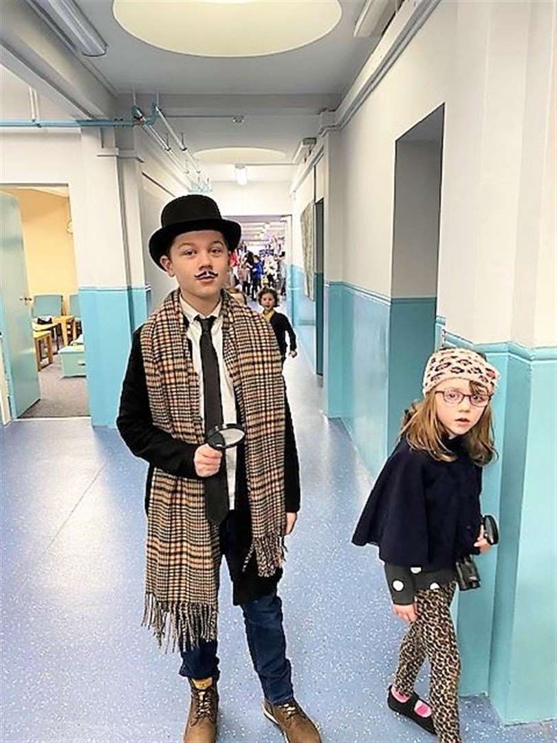 Young detectives at World Book Day event at Halkirk Primary School.