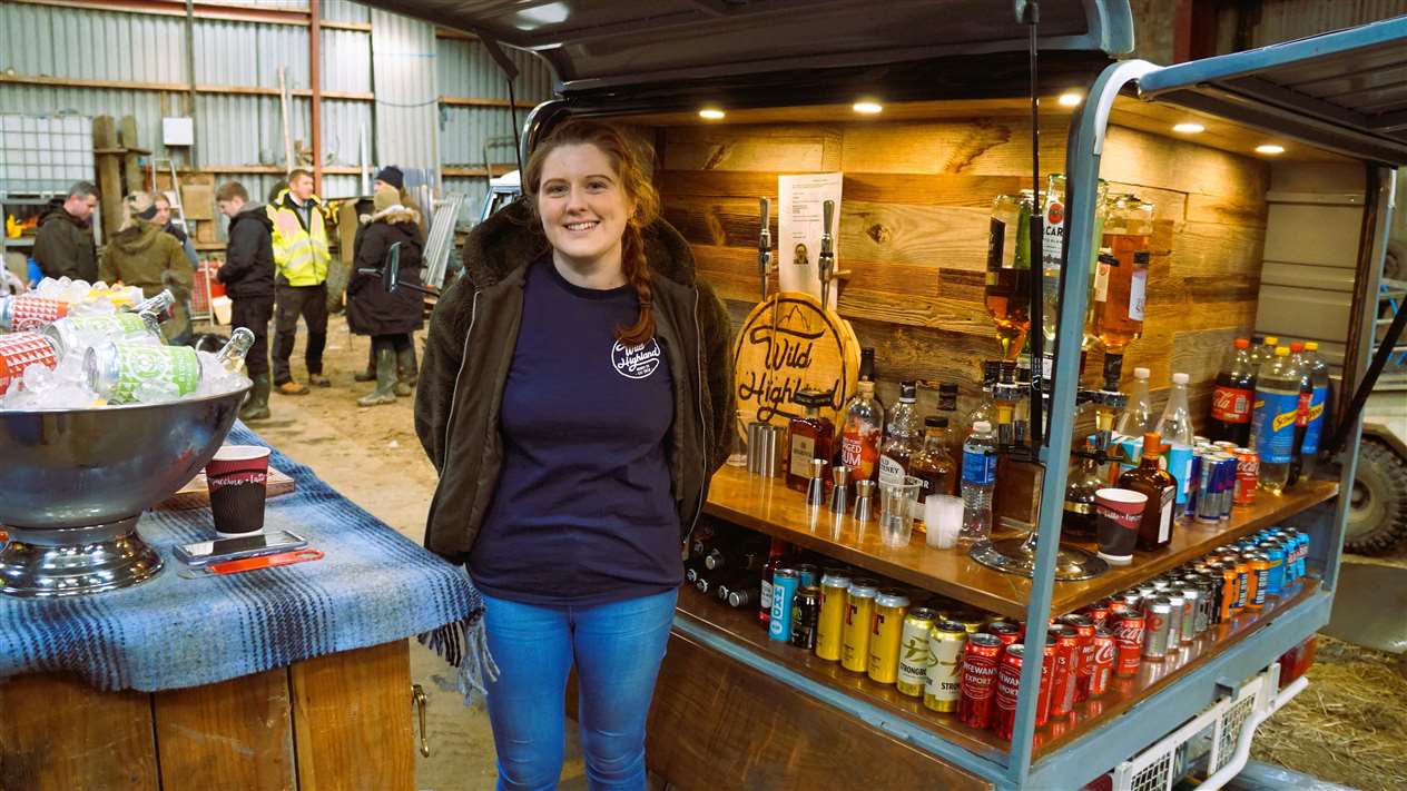Rebekah Brett-Pitt from Wild Highland Drinks had drams available after the event from her mobile bar. Picture: DGS