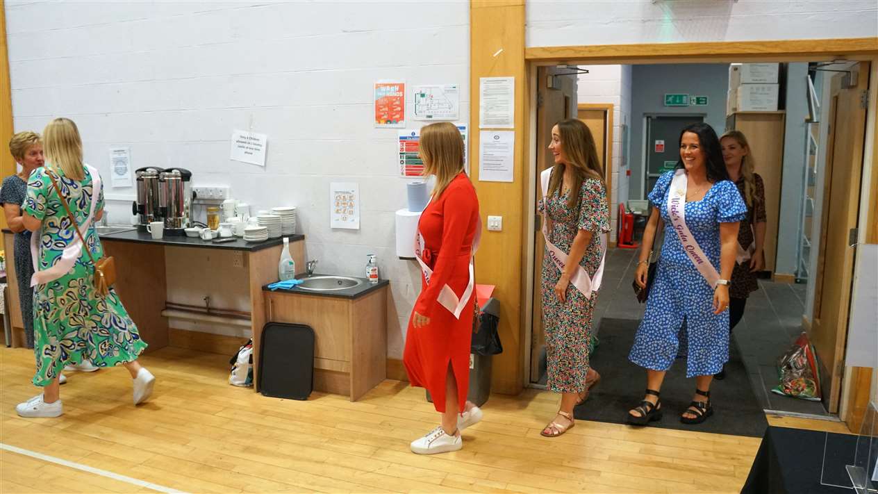 Some of the past queens enter the Pulteney Centre's Breadalbane Hall to look at the show. Picture: DGS