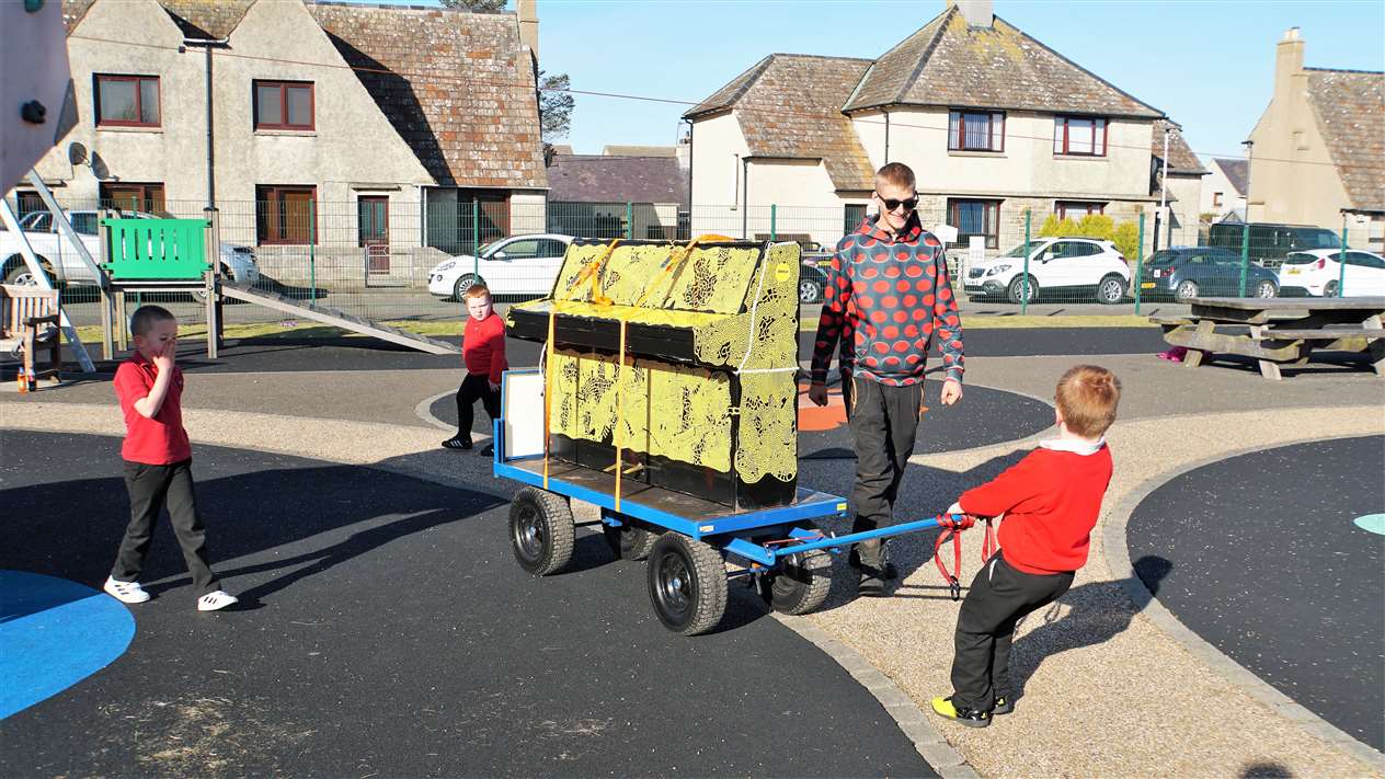 James get a helping hand from local boy, Callum.