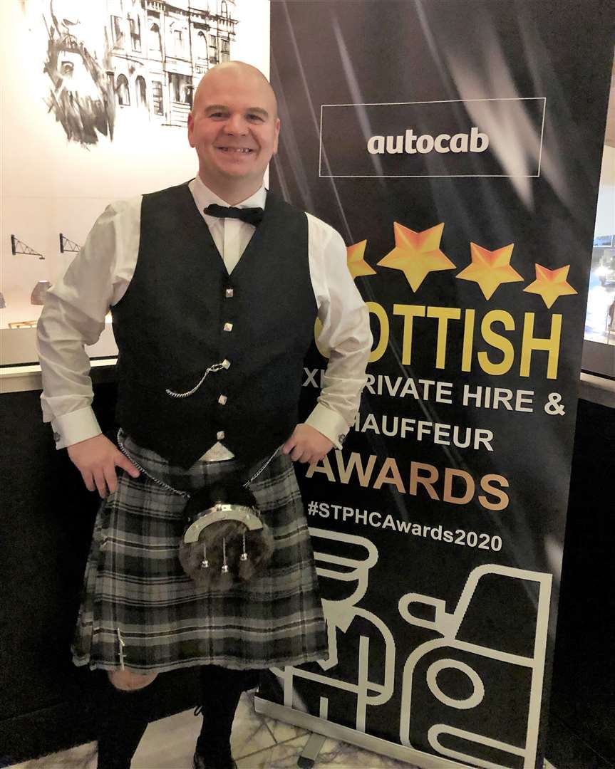 Brian Travers, owner of Jimmy's Taxis, at the ceremony in Glasgow on Saturday night.
