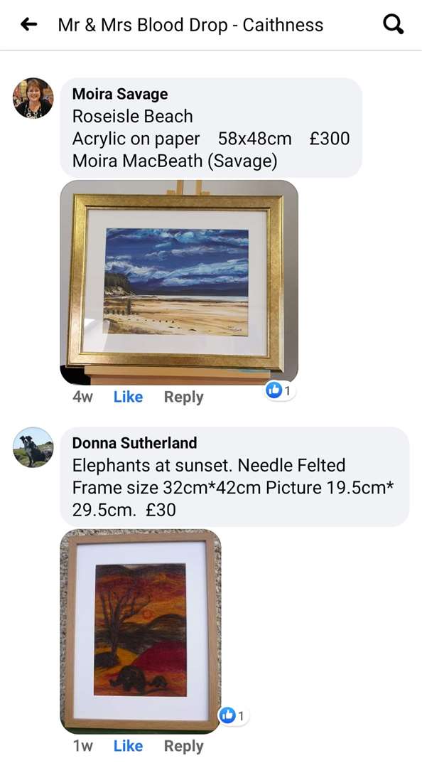 Some of the art shared online to be auctioned off.