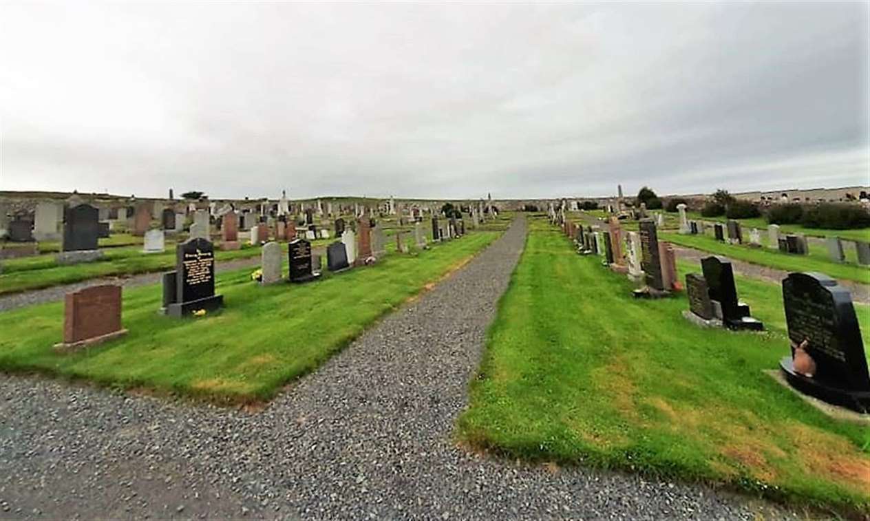 Latheron cemetery after the volunteers took away grass cuttings and maintained the paths.