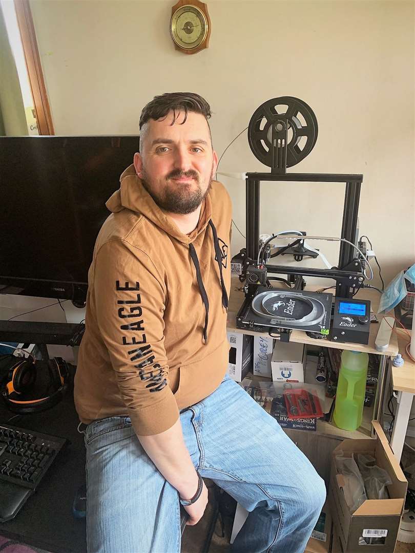 Colin Thain with his 3D printing equipment.