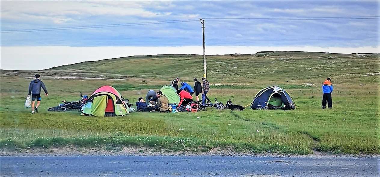 This group of campers were seen at Sannick where camping is prohibited. Picture: Becky Wymer