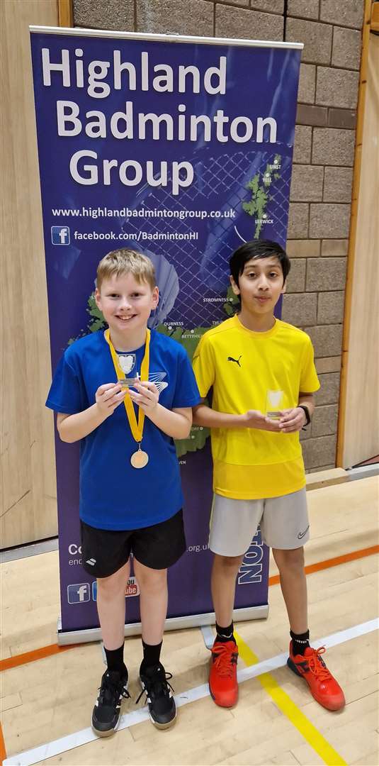 U13s boys' doubles runners-up Liam Sinclair and Atharv Sharma.