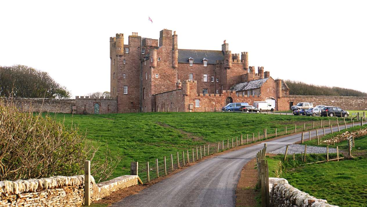 The view from the Granary Lodge towards the Castle of Mey.