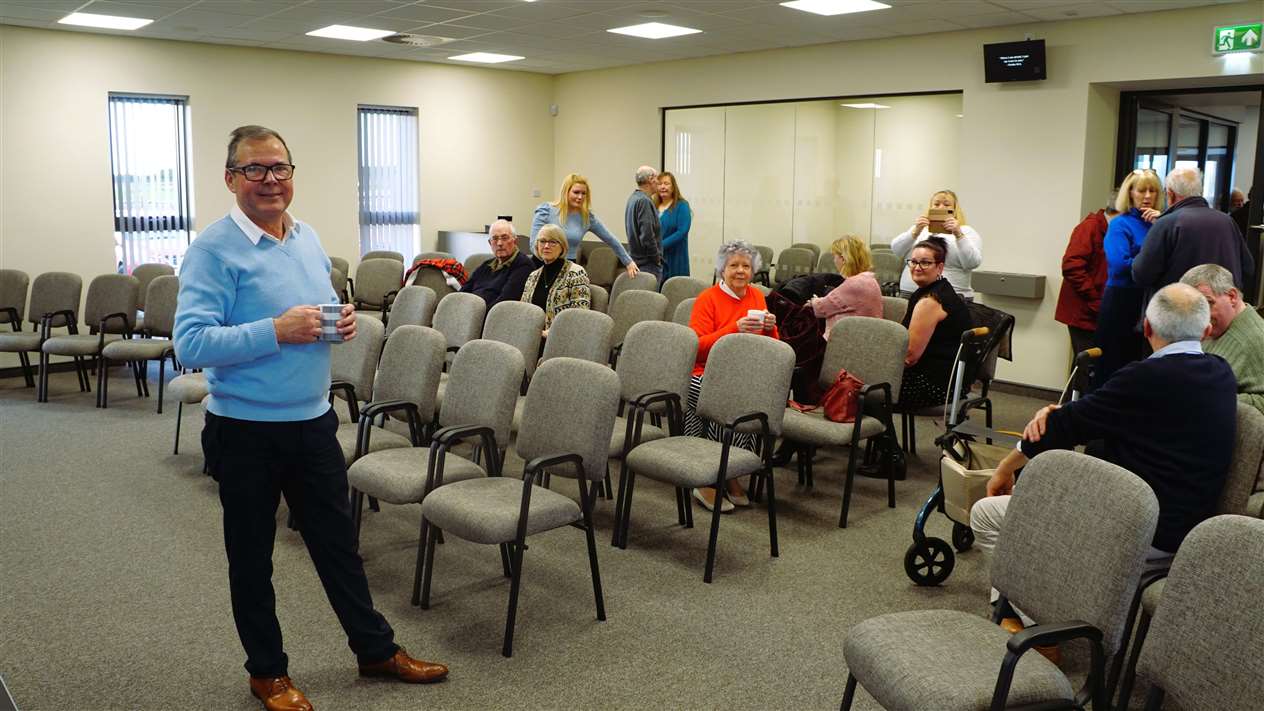 Dave Edwards at the new Kingdom Hall in Bilbster. Picture: DGS