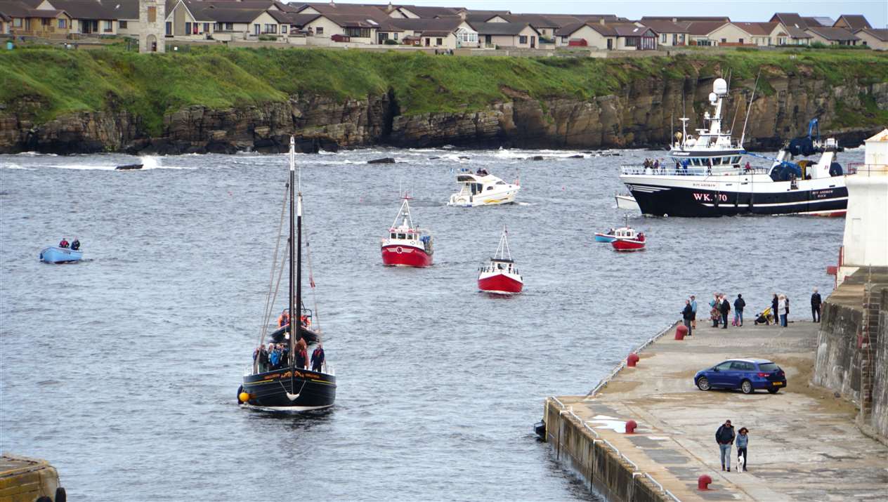 Some of the 46 boats that took part in the Black Saturday commemoration. Picture: David G Scott