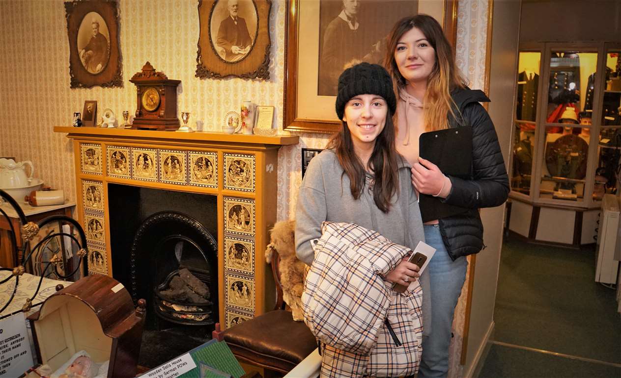 Vicky Rosie (left) and Emma Simpson enjoyed doing a special fun quiz on the day. Picture: DGS