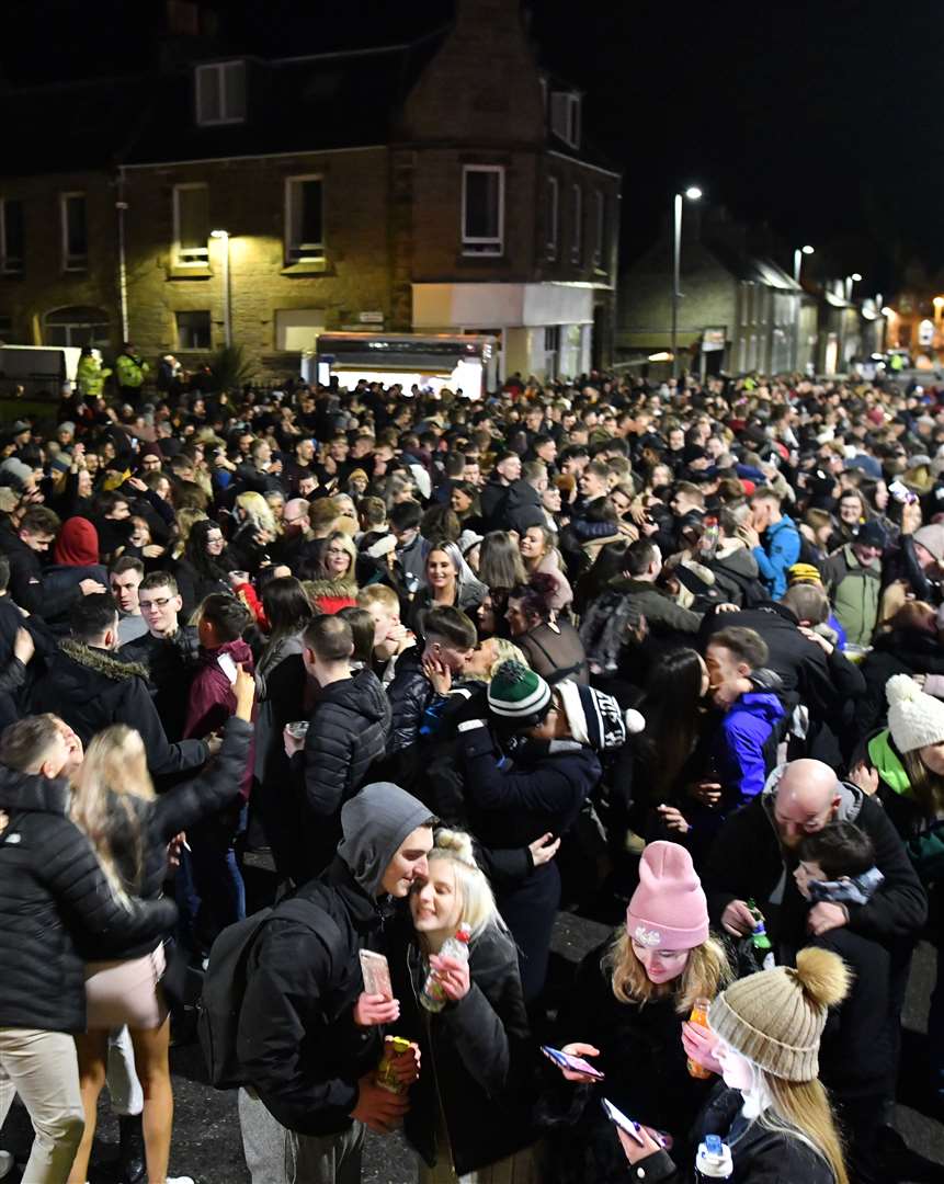 A section of the huge crowd in Thurso. Picture: John Wright Studio