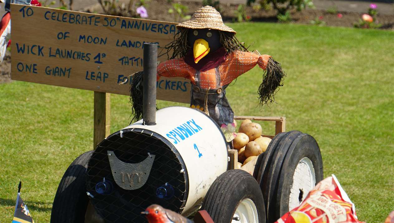 He's supposed to be scaring crows but looks like a crow himself.