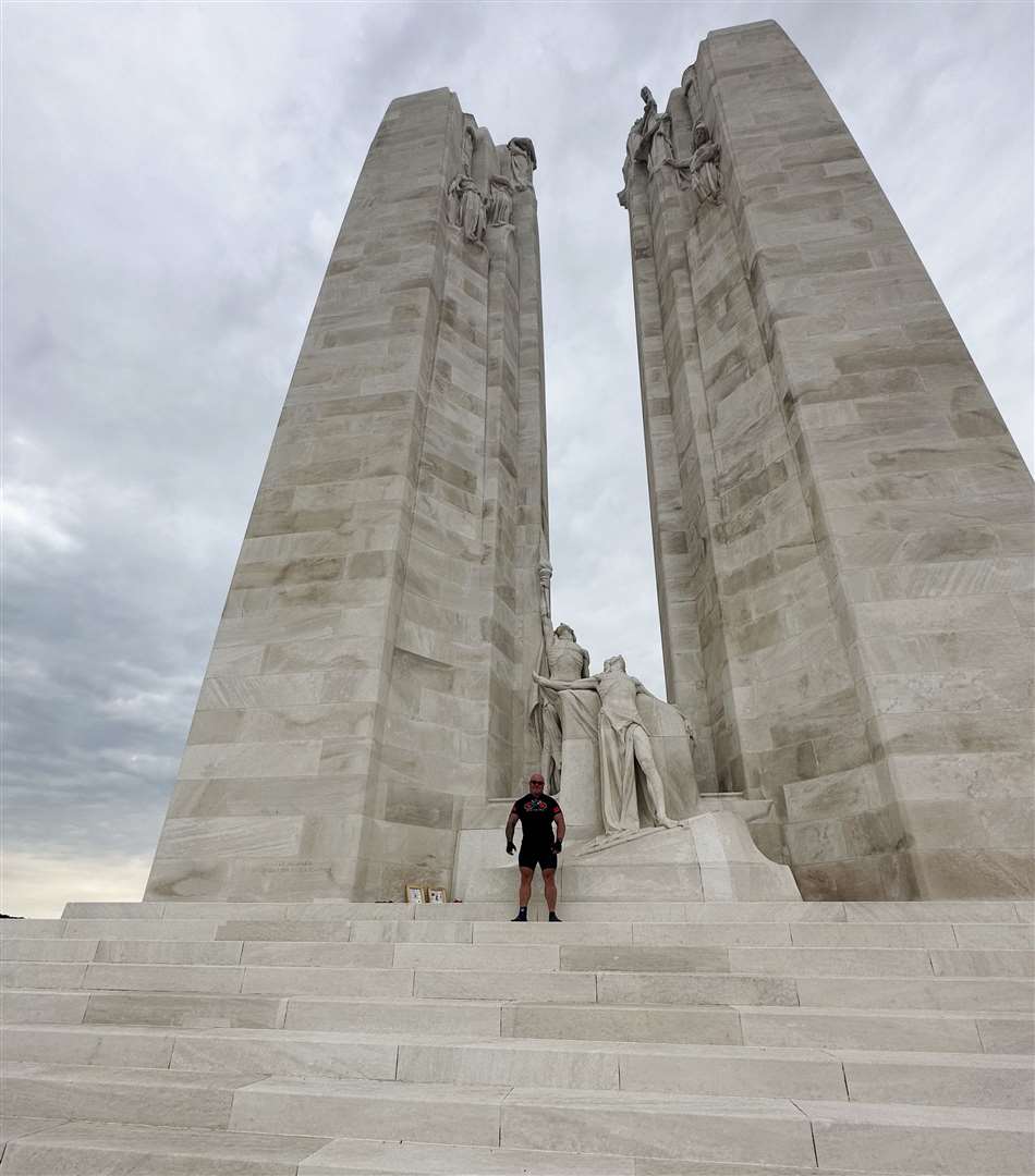 Kev at the Canadian National Vimy Memorial.