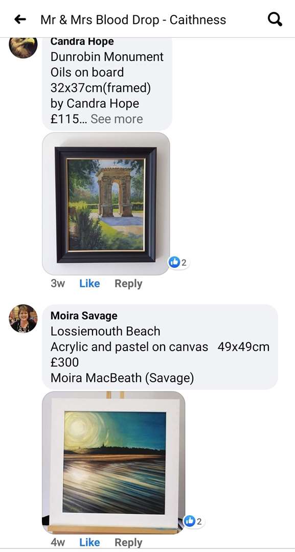 Some of the art shared online to be auctioned off.