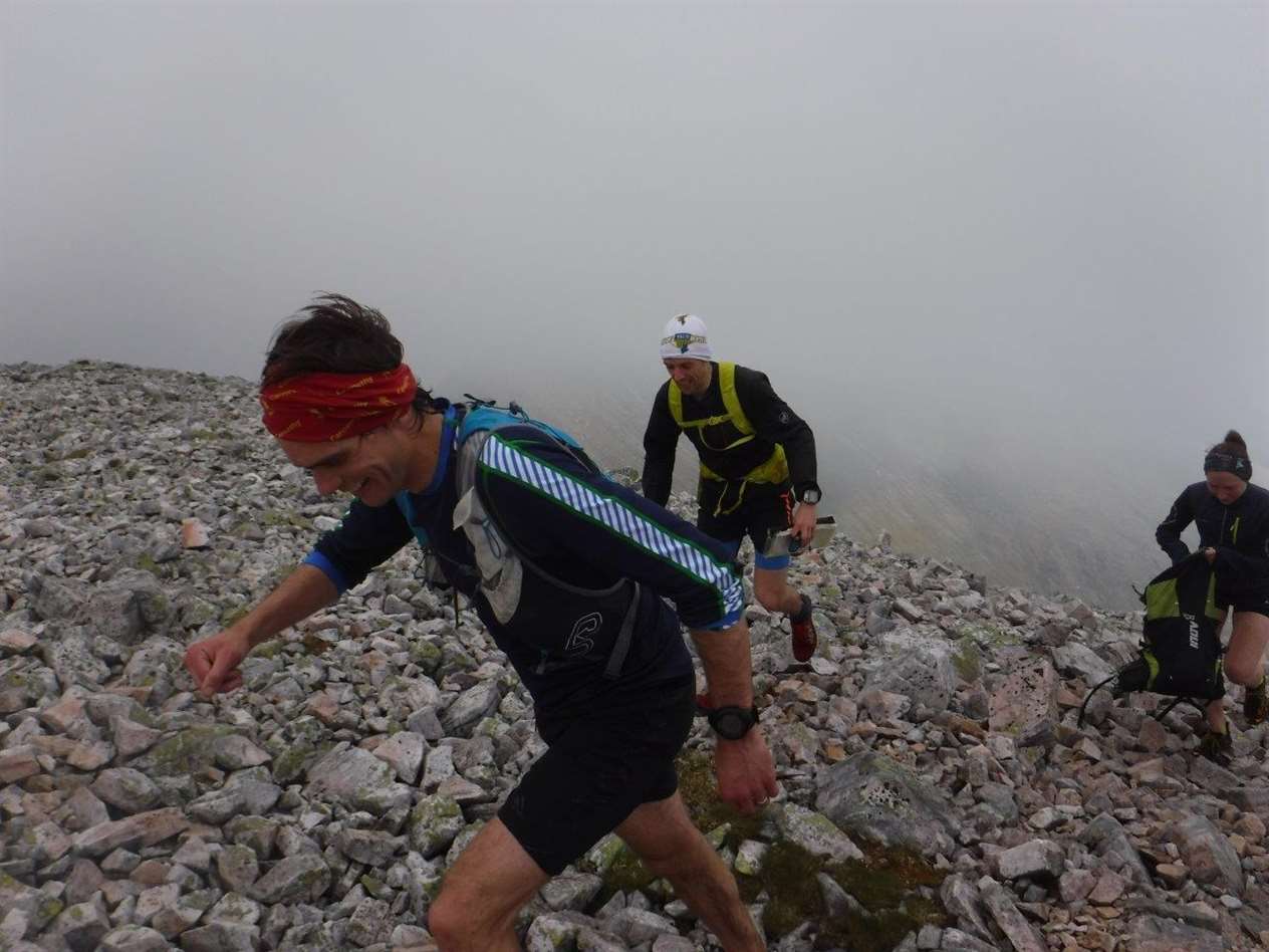 Climbing Stob Choire Claurigh on Ramsay's Round (Mark Hartree)