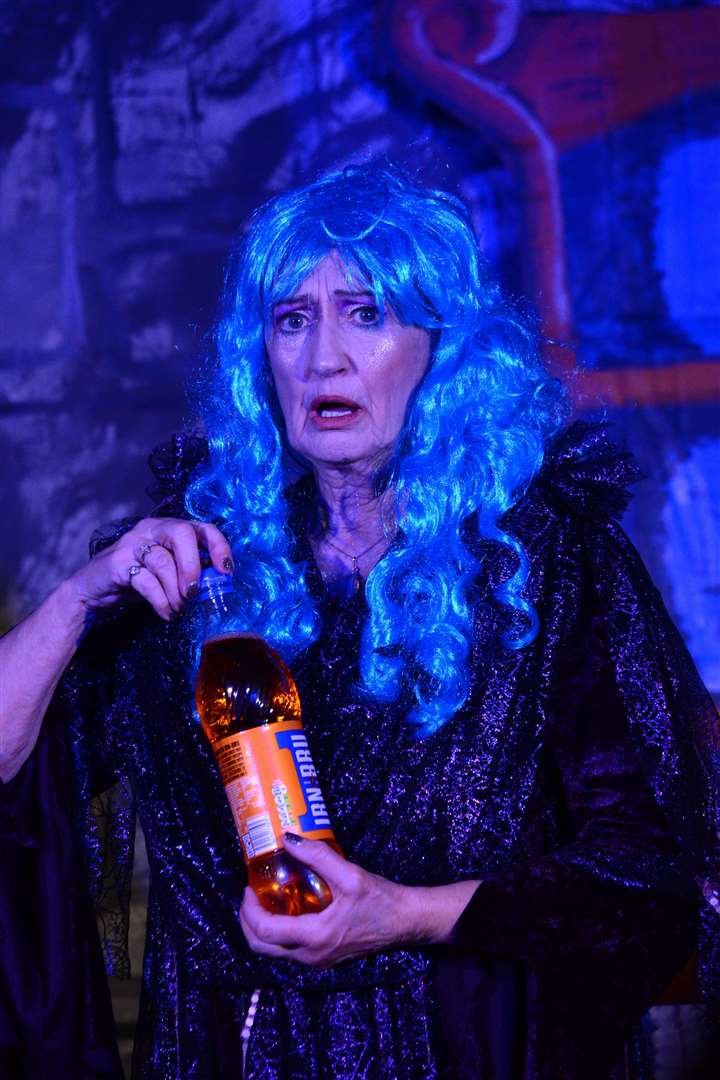 Elizabeth Best as Betty uses Irn-Bru to save the day. Picture: Jim A Johnston