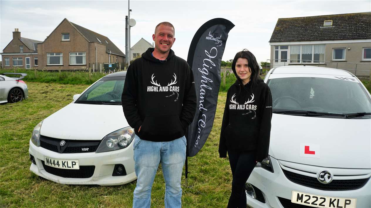 Sophie Mackillop from Wick won an award for youngest contestant and has L plates on her 2013 Vauxhall Corsa. Her father Andrew, pictured with her, runs a club called Highland Cars and was escorting his daughter on the trip back home. Picture: DGS