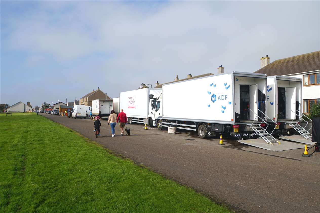Keiss was filled with a huge amount of vehicles as filming got under way on The Crown.