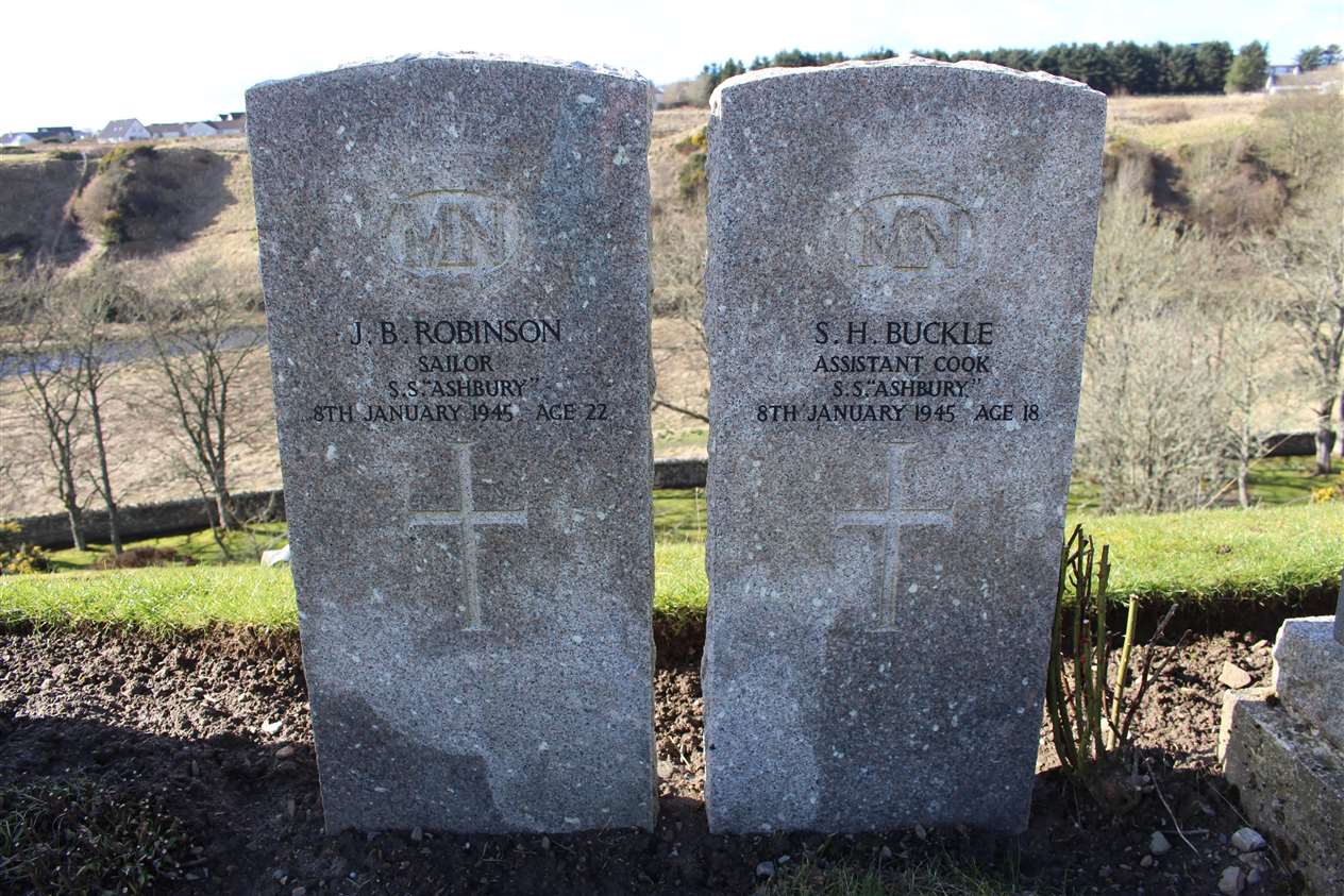 Two of the SS Ashbury graves in Thurso.