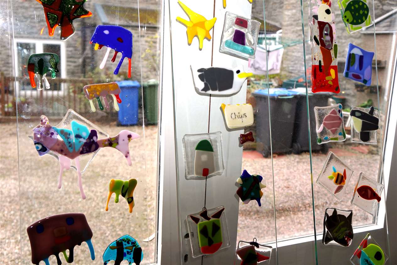 This colourful display of glass art with an 'under the sea' theme was made by young people at this year's Youth 'Glas' Festival.
