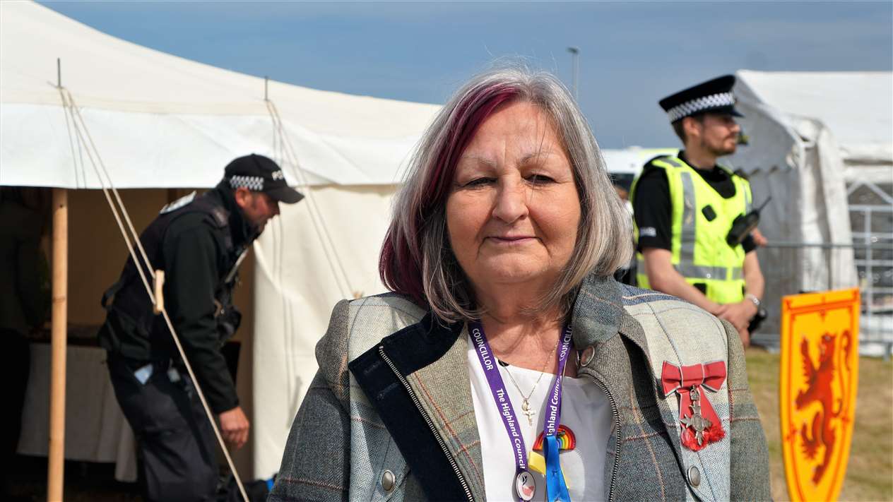 Wick provost and Highland councillor Jan McEwan MBE was delighted to be at the event and remarked on the beautiful weather. Picture: DGS