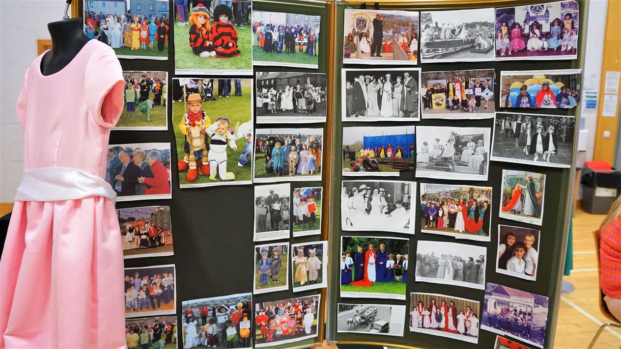 Pictures at an exhibition. A huge array of photos and artefacts related to Wick's gala queens and herring queens was put together by staff at Pulteneytown People's Project for the one-day show. Picture: DGS